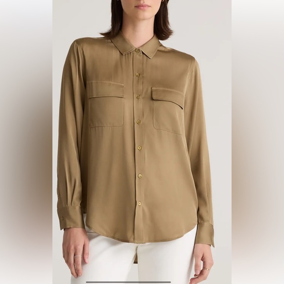 Chico’s Long Sleeve Silky Button Down Shirt 💛 - Picture 2 of 12